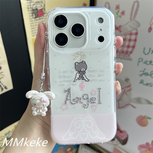 可爱天使小熊粉粉双层手机壳