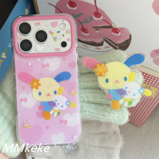 MMkeke日系ins风古早萌物花朵小兔子花小兔适用iPhone17promax双层imd手机壳苹果16promax精孔全包保护套15pm