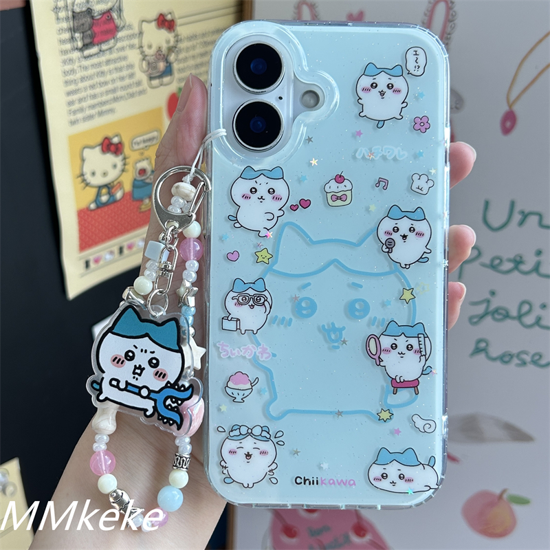 MMkeke古早味萌物ins风满屏可爱小八吉伊卡哇适用iPhone16promax双层imd手机壳苹果15PM蓝色保护套14日系13