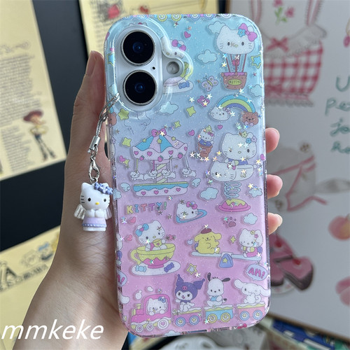 kitty猫游乐园双层闪粉手机壳