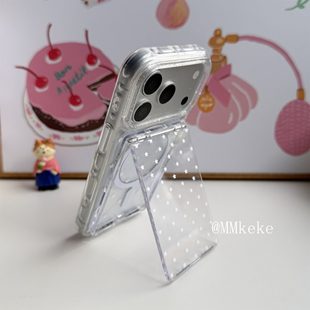MMkeke日韩古早感小星星ins可以放照片拍立得的磁吸卡包手机壳适用iPhone17promax透明保护套苹果16pm萌物15