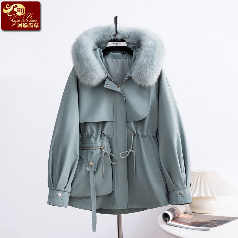 派克服女皮草外套可拆卸内胆大衣