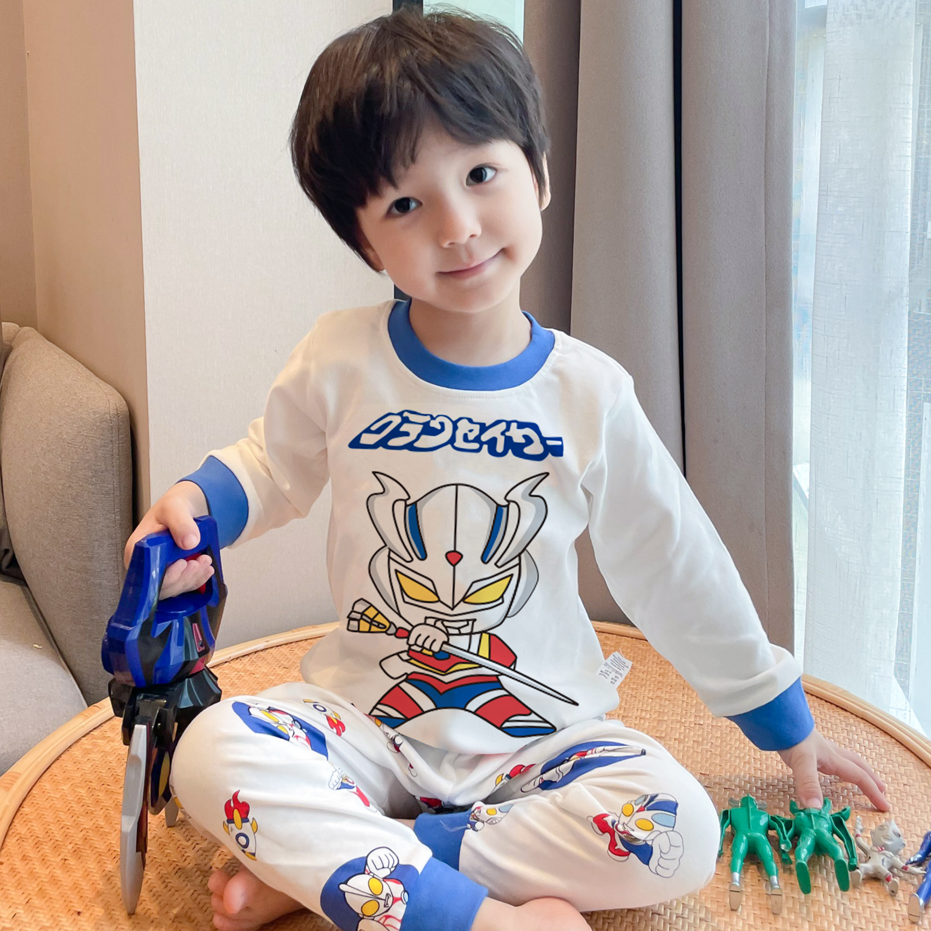 滑滑梯春秋男童纯棉内衣家居服