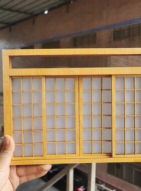 BJD OB11blythe娃屋配件四扇活动和风推拉门背景墙榻榻米隔断屏风