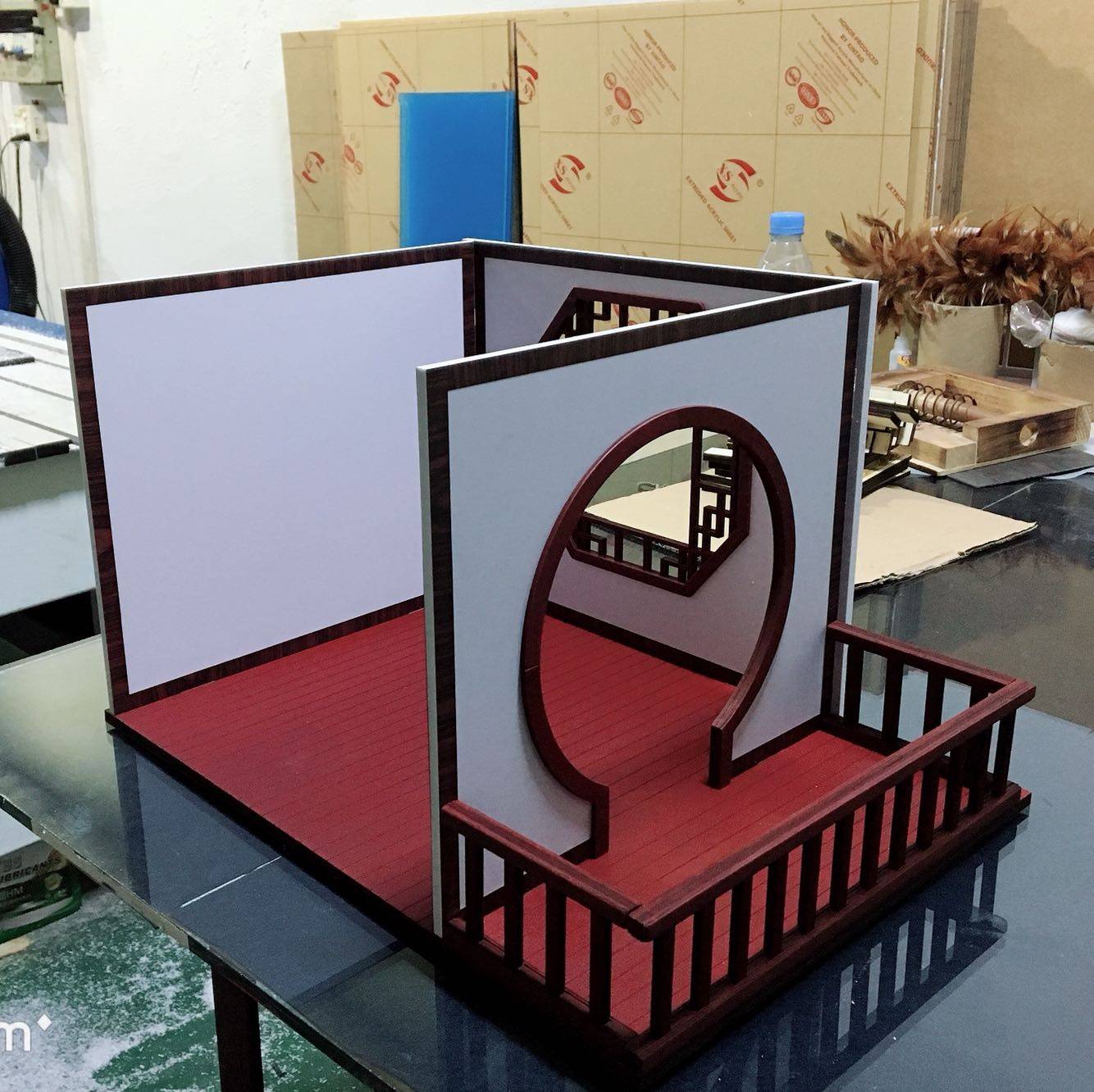 中式复古娃娃屋古装娃娃拍照展示小屋sd娃娃房子屋子