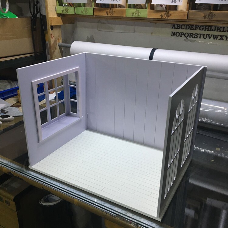 娃屋娃家具带阳台8分BJD娃娃屋兵人娃娃屋子人偶娃娃拍照展示场景