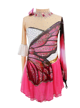 冰舞精灵 定制花样滑冰服装 花样滑冰表演服 儿童成人女款裙c389