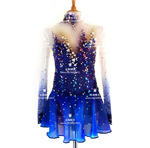 DVWVB冰舞精灵 定制 花样滑冰表演服 儿童成人女款裙D238