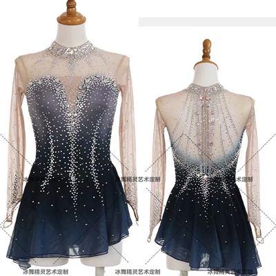 定制花样滑冰表演服定制女童轮滑