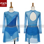 定制花样滑冰表演服定制女童轮滑溜冰裙儿童成人比赛考级服K139