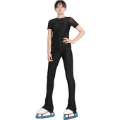 黑色夏季 训练服 款 网纱短袖 D492 冰舞精灵 烫钻套装 定制滑冰女款