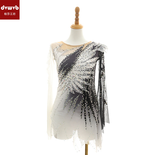 DVWVB定制花样滑冰冰舞精灵 烫钻滑冰服滑冰裙儿童成人款X273