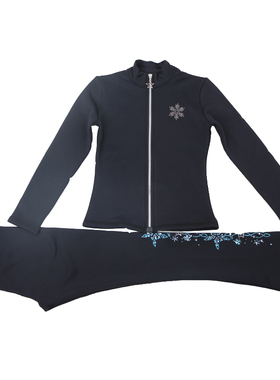 DVWVB冰舞精灵 花样滑冰 女款拼接训练服烫钻 冬季加绒套装 A36