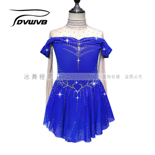 冰舞精灵 定制花样滑冰服装 花样滑冰表演服 儿童成人女款裙x132