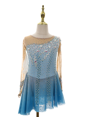 冰舞精灵 儿童花样滑冰演出服 成人表演服 滑冰服 滑冰裙D322