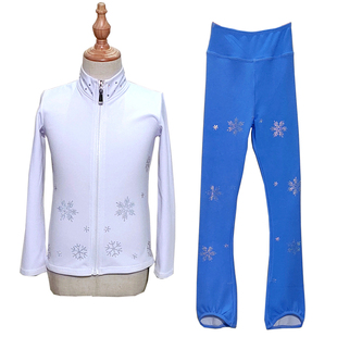 冰舞精灵 定制花样滑冰 女款训练服雪花钻上衣/裤子套装 D530