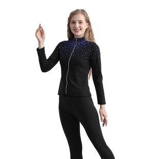 厂家直销冬季加绒 花样滑冰训练服   豪华烫钻滑冰服儿童成人D458