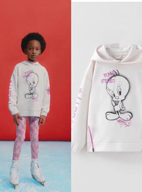 Z家童装女童卫衣25年春新款6-14岁中大童套头衫儿童运动上衣