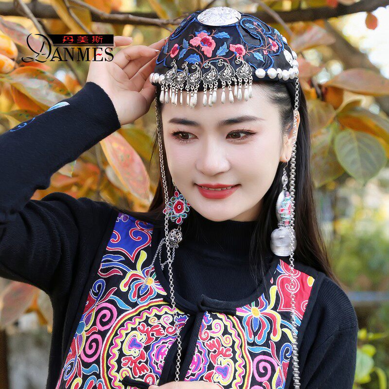 2025上新民族风绣花发箍国潮复古风刺绣发饰女士宽边遮白发