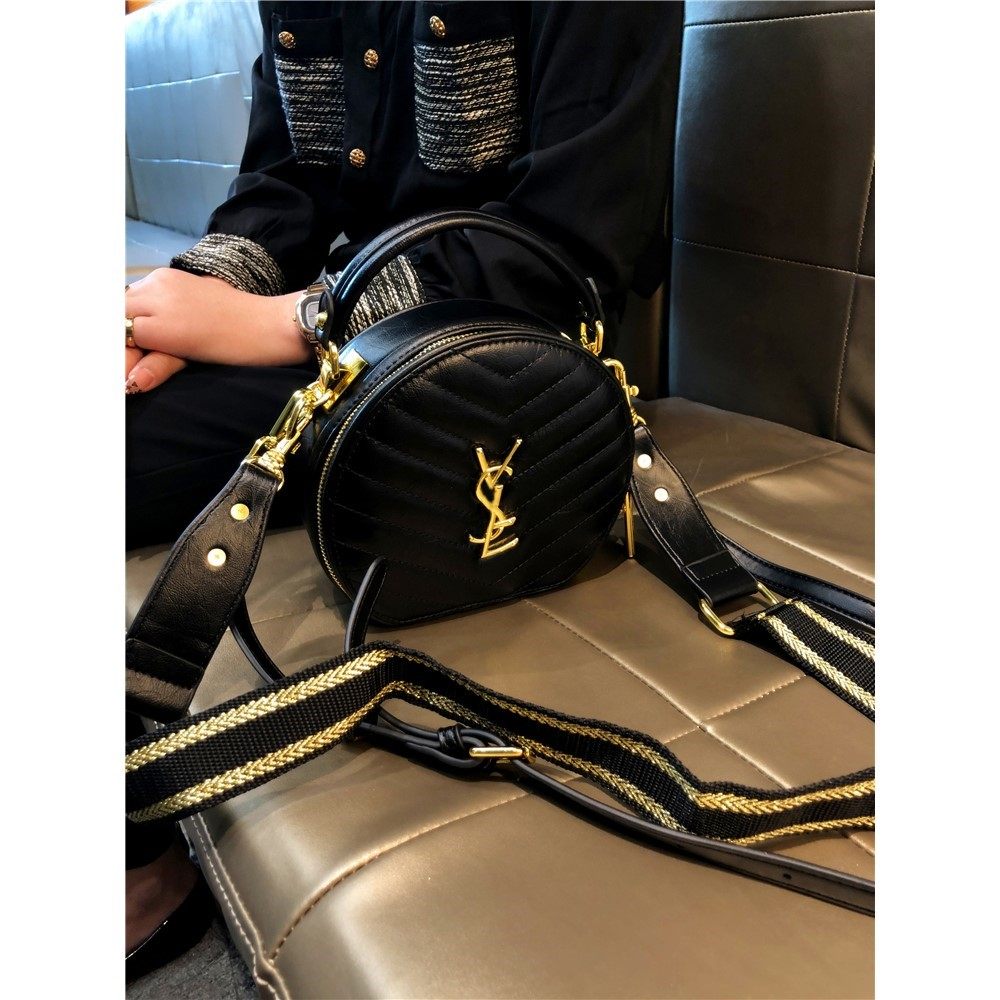 香港品牌小香风小圆包化妆圆饼小包包口红菱格手提斜跨单肩女包