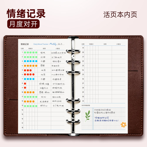 情绪记录内页A6slim情绪管理A7心情记录A6FC健康记录手帐活页内芯