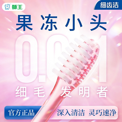 LION/狮王牙齿洁细毛软毛晶彩小头牙刷护齿护龈多支软毛水晶刷柄