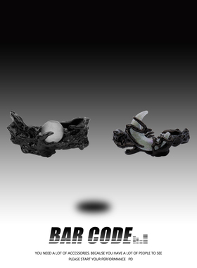 BARCODE黑色日月星辰戒指男女款ins小众轻奢时尚新中式情侣开口戒
