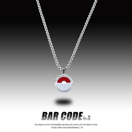 BAR CODE 姜云升同款精灵球项链男潮夏ins小众简约甜酷可爱吊坠女