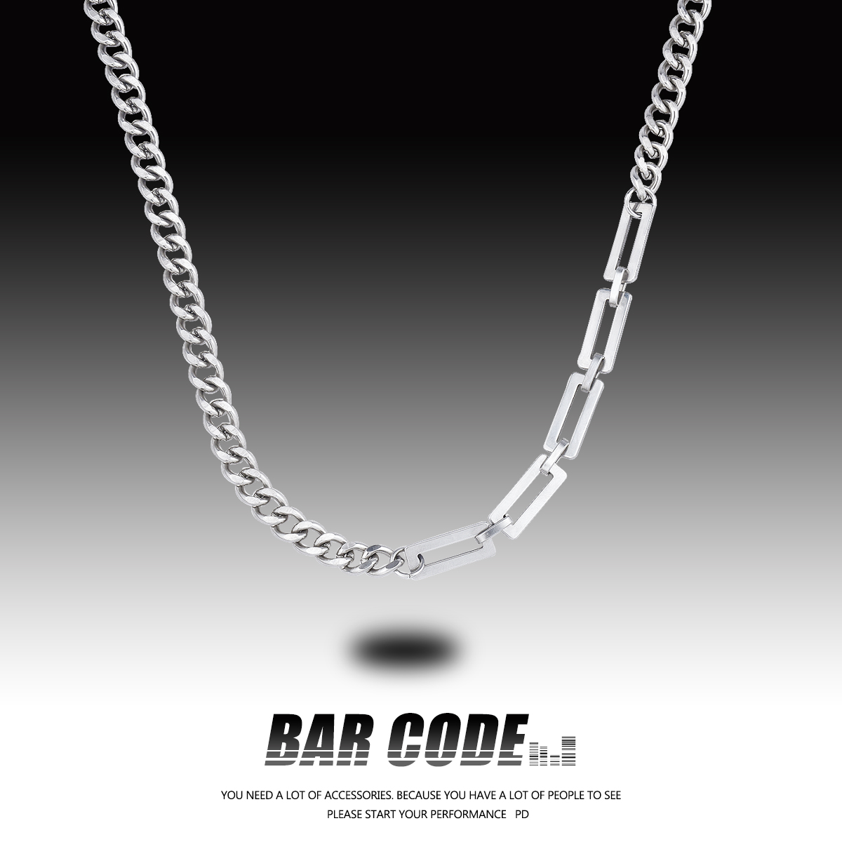 barcode欧美高街简约女男项链