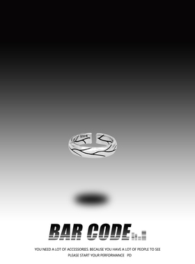 BAR CODE ins冷淡风条纹情侣戒指小众设计时尚个性复古指环男女潮