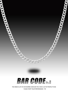 BARCODE美式hiphop古巴链条项链男潮ins嘻哈街头情侣搭配毛衣链女
