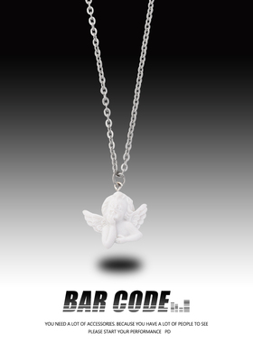 BARCODE 巴洛克可爱天使项链女ins冷淡风简约土酷吊坠学生饰品潮