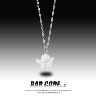 BARCODE 巴洛克可爱天使项链女ins冷淡风简约土酷吊坠学生饰品潮
