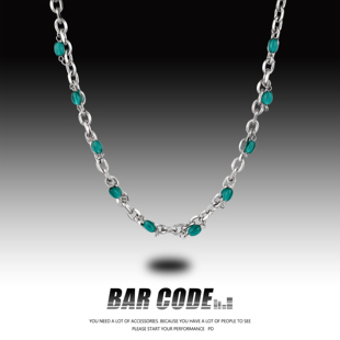简约时尚 绿野仙踪项链男女潮ins小众个性 高级感钛钢裸链 CODE BAR