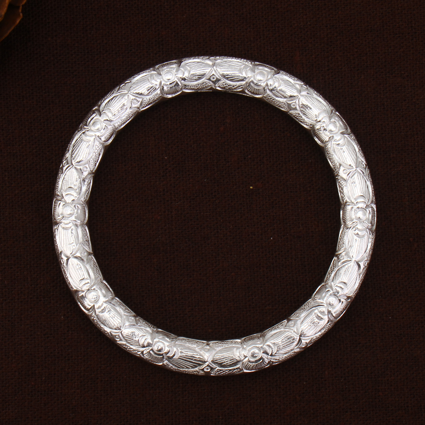 手工定制999足银实心园柱银手镯