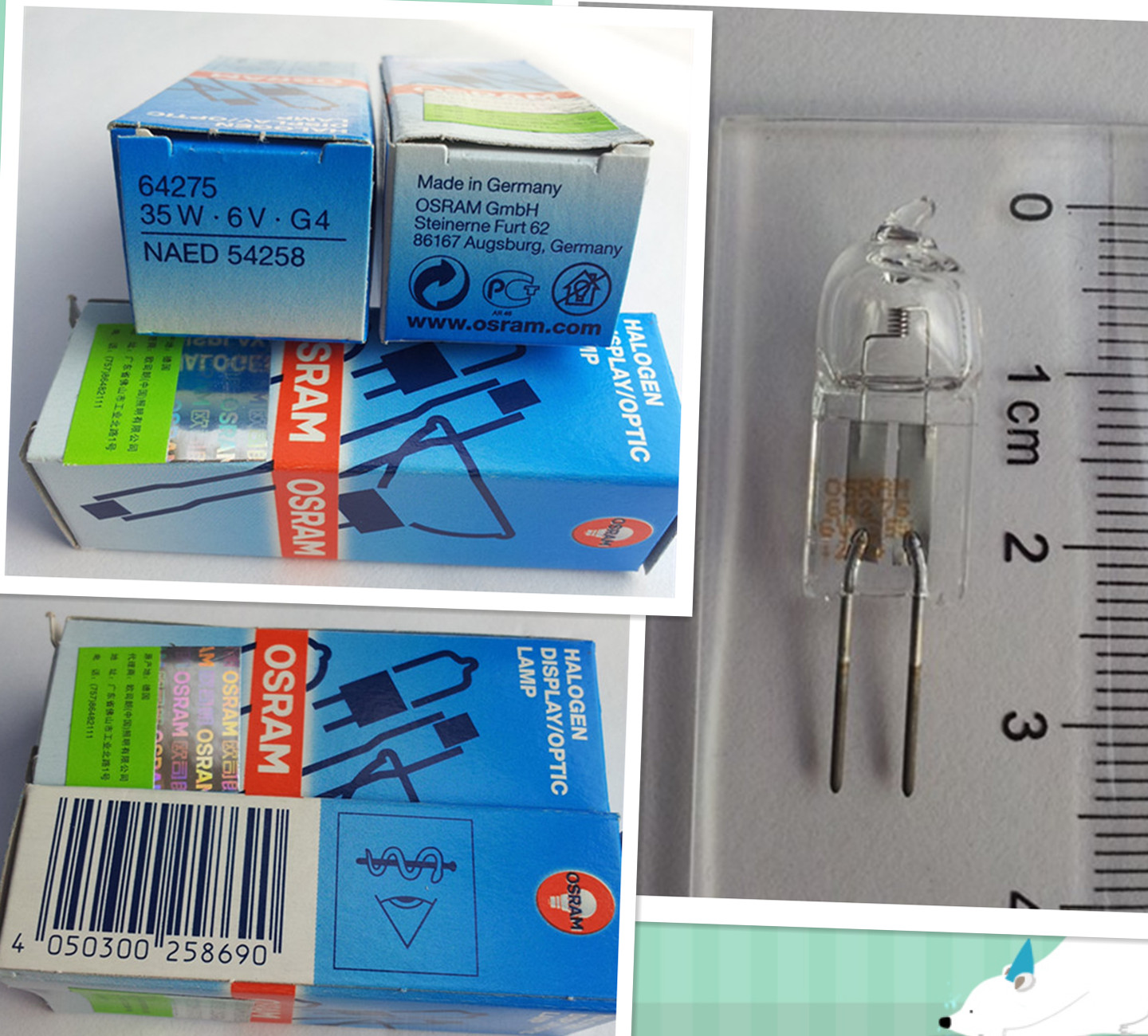 进口卤素灯泡Osram/欧司朗6V35W