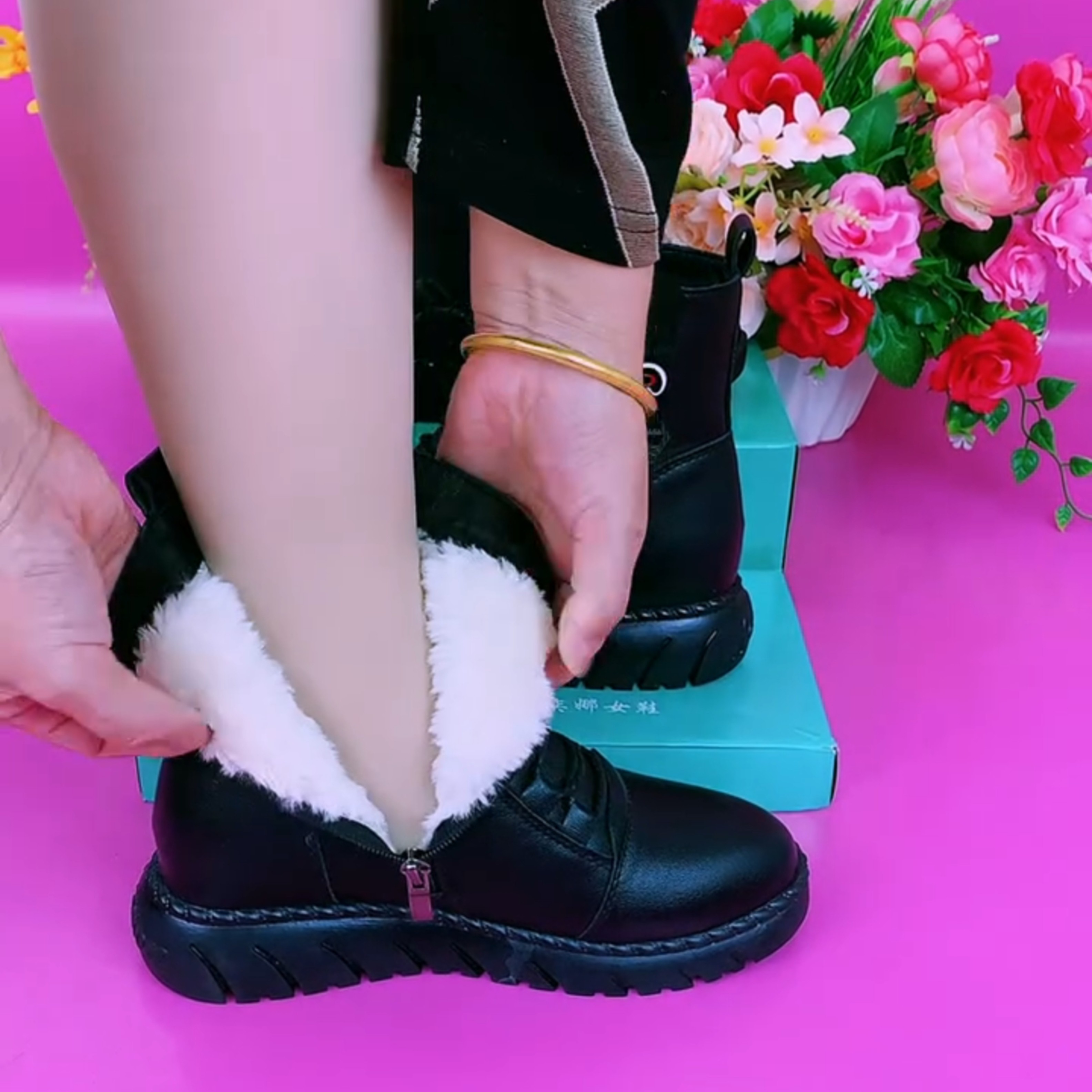 断码冬季真皮马丁靴加厚毛防滑厚底耐磨保暖软底御寒潮流女士短靴