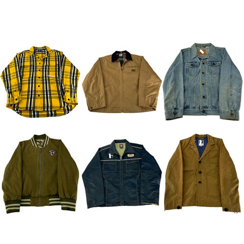 vintage古着美式复古中古港风棒球服工装阿美咔叽男女外套S164