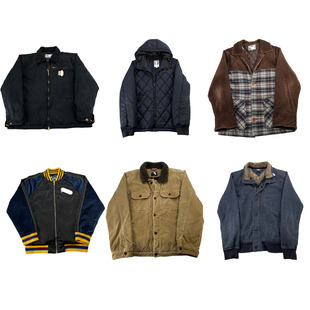 vintage古着美式复古棒球服工装阿美咔叽牛仔男女厚款外套H183