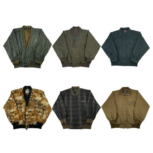 vintage古着美式 阿美咔叽男女外套G194 复古中古港风棒球服工装