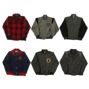 vintage古着日系复古宽松港风棒球服工装 阿美咔叽男女外套G191