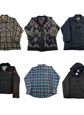 vintage古着美式复古棒球服工装阿美咔叽牛仔男女厚款外套H196