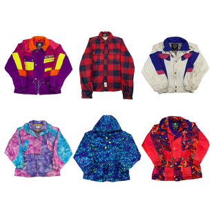 vintage古着复古防风保暖滑雪服秋冬男女户外冲锋衣夹克外套H163