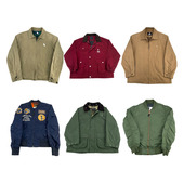 vintage古着美式 复古中古港风棒球服工装 阿美咔叽男女外套S60