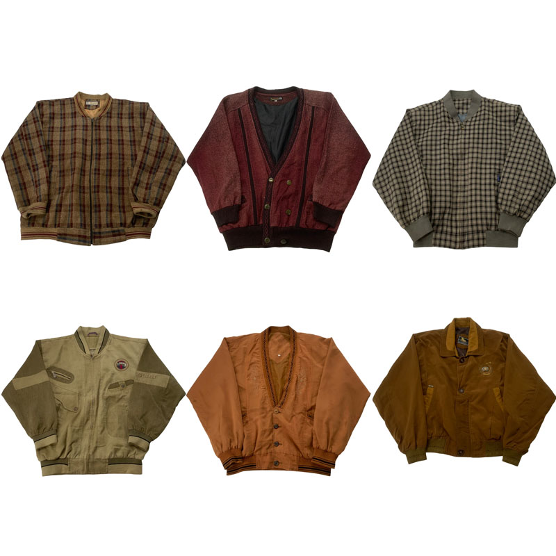 vintage古着美式复古中古港风棒球服工装阿美咔叽男女外套G95
