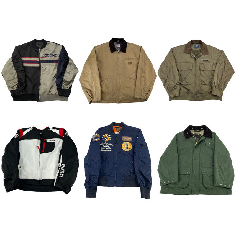 vintage古着美式复古中古港风棒球服工装阿美咔叽男女外套S131