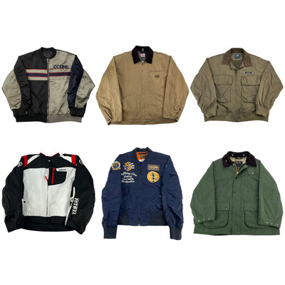 vintage古着美式复古中古港风棒球服工装阿美咔叽男女外套S131