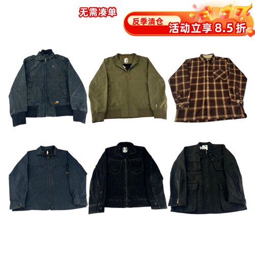 vintage古着美式复古中古港风棒球服工装阿美咔叽男女外套S159