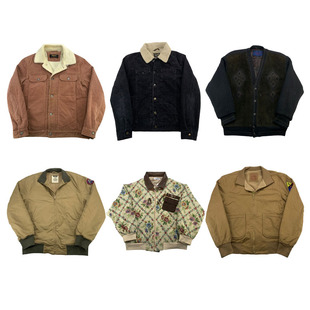 vintage古着美式复古棒球服工装阿美咔叽牛仔男女厚款外套H217