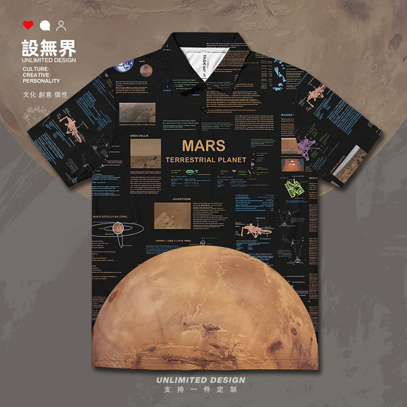 类地行星火星MARS拼贴速干polo衫